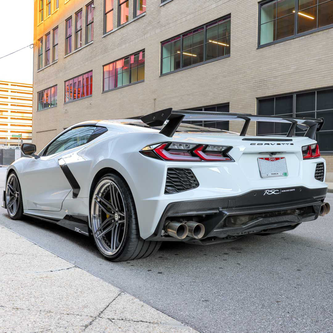 RACING SPORT CONCEPTS - ST CARBON FIBER HIGH WING SPOILER FOR C8 CORVETTE - Motorsports LA