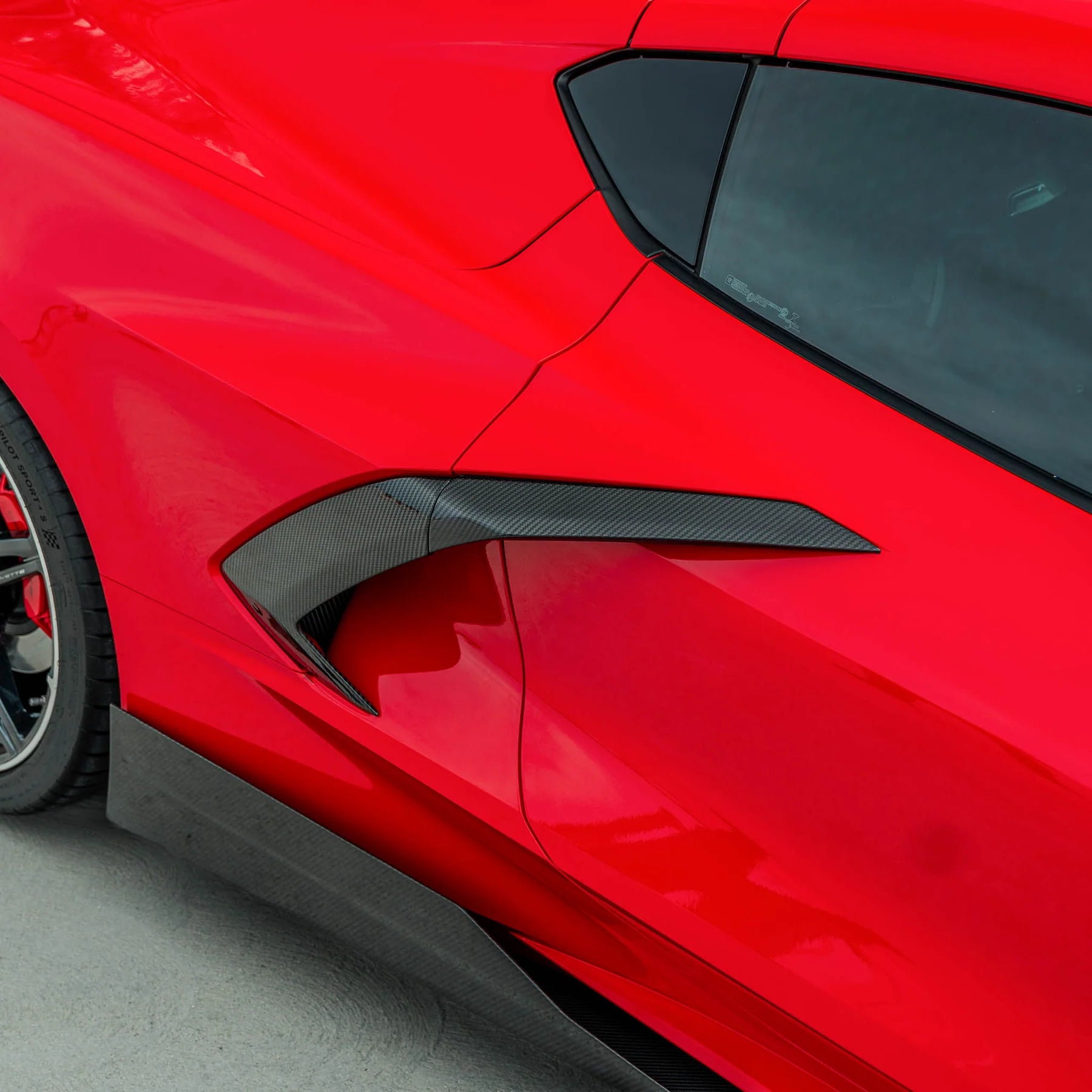 RACING SPORT CONCEPTS - CARBON FIBER BOOMERANGS - ENGINE INTAKE SIDE VENTS FOR C8 CORVETTE - Motorsports LA