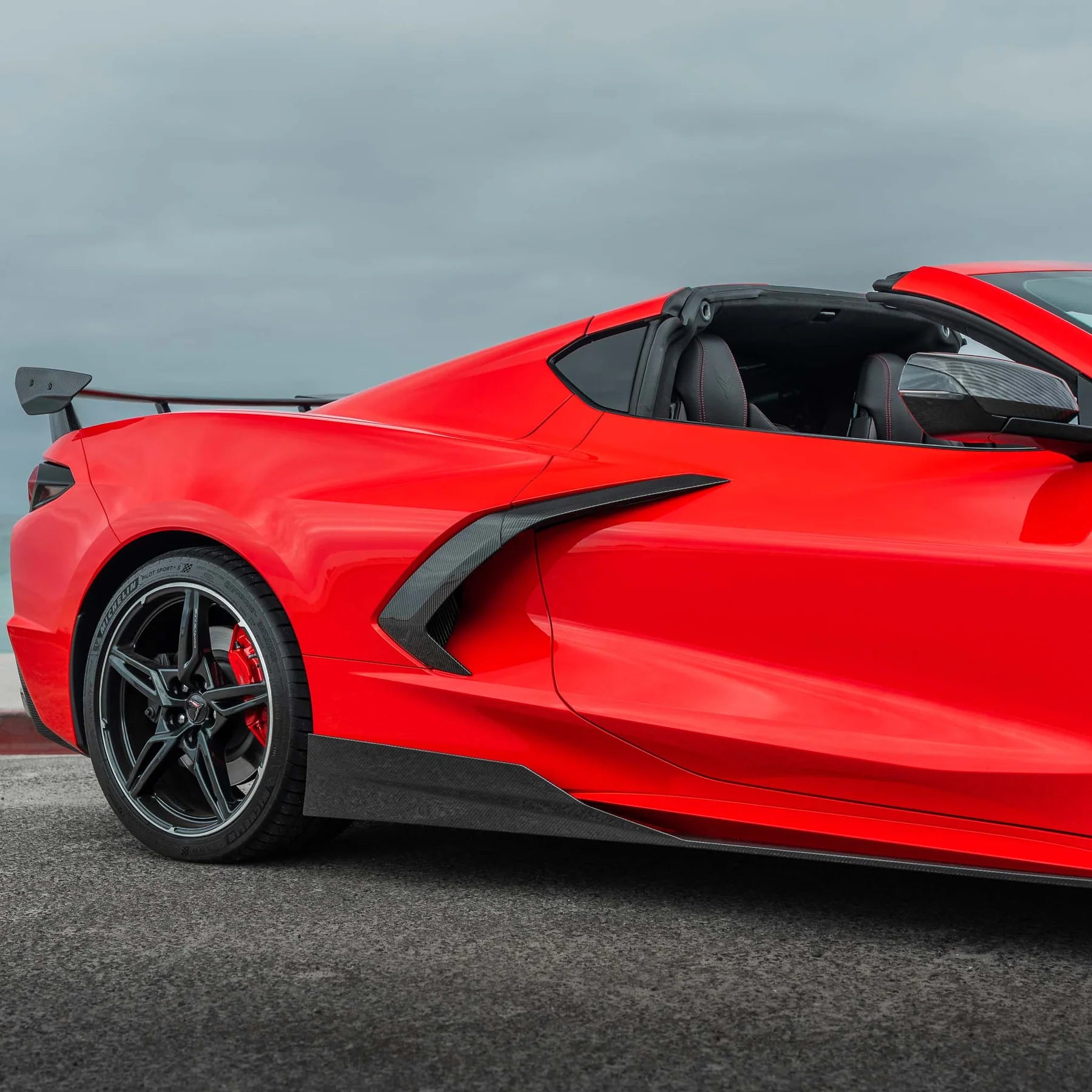 RACING SPORT CONCEPTS - CARBON FIBER BOOMERANGS - ENGINE INTAKE SIDE VENTS FOR C8 CORVETTE - Motorsports LA