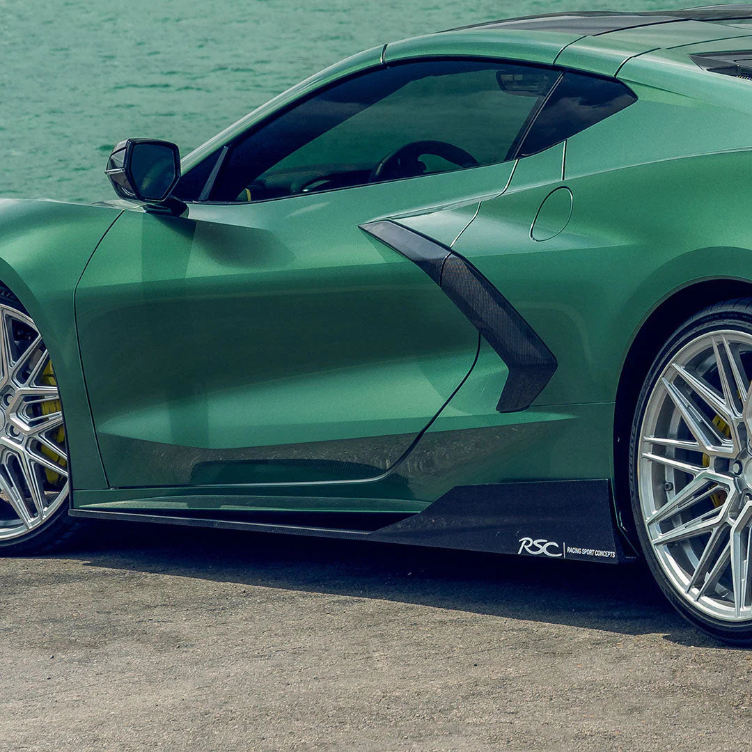 RACING SPORT CONCEPTS - ST CARBON FIBER SIDE SKIRTS FOR C8 CORVETTE - LIMITED PRODUCTION - Motorsports LA
