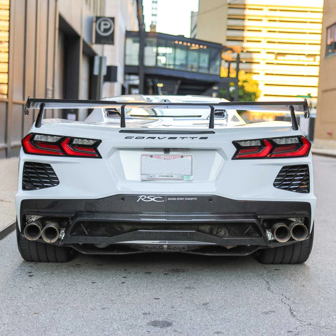 RACING SPORT CONCEPTS - ST CARBON FIBER HIGH WING SPOILER FOR C8 CORVETTE - Motorsports LA
