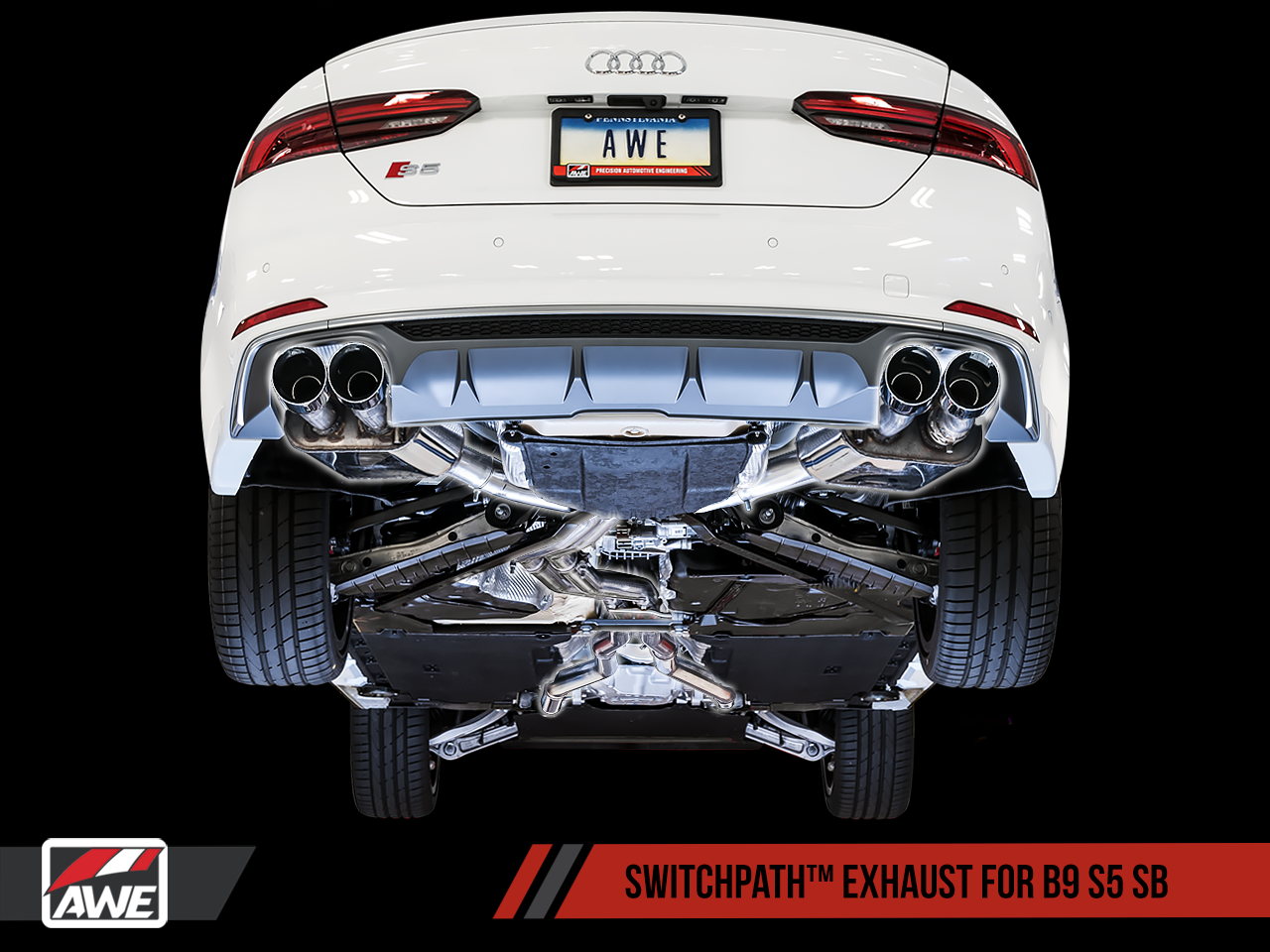 AWE SwitchPath™ Exhaust for Audi B9 S5 Sportback - Non-Resonated - Motorsports LA