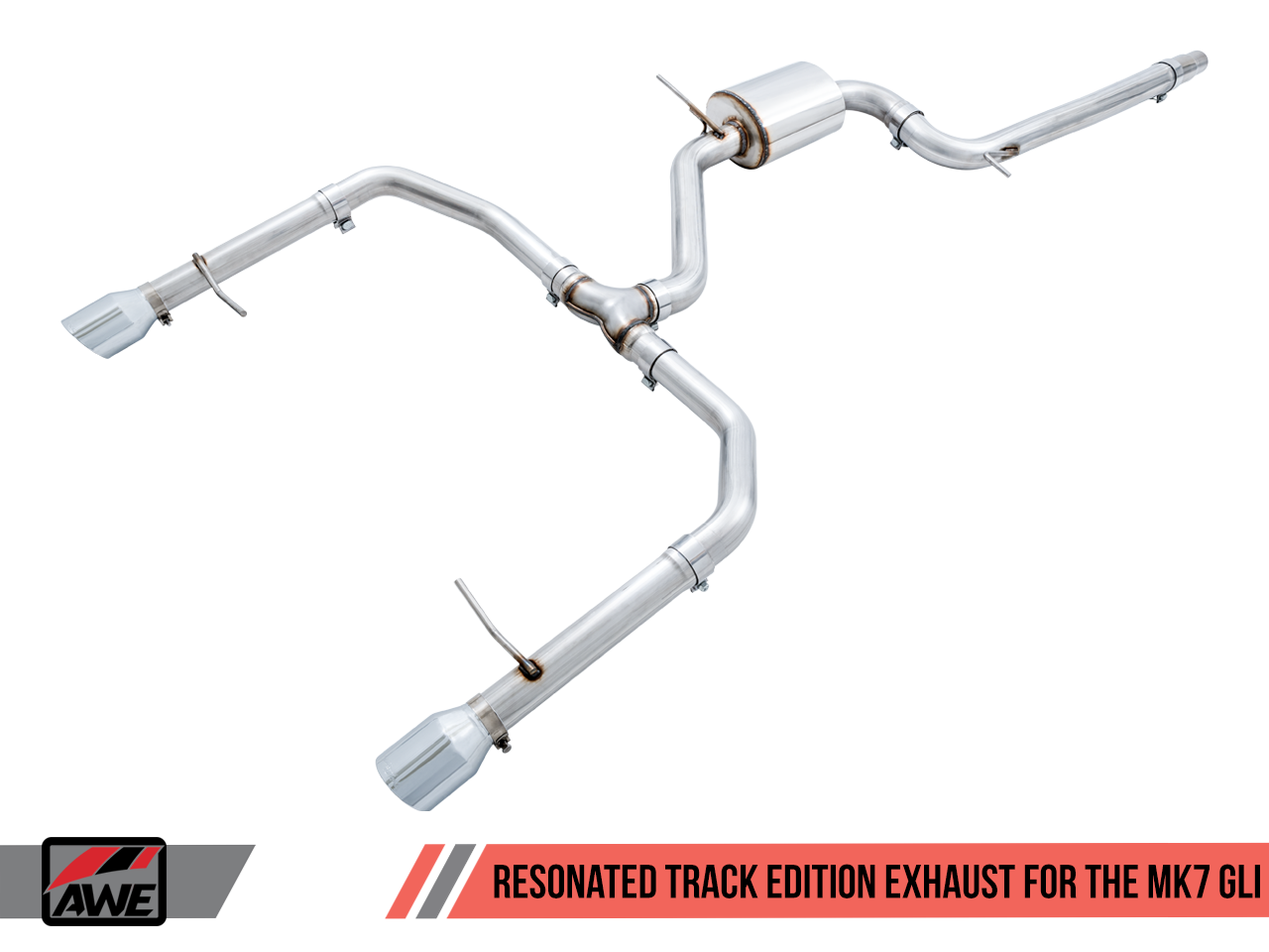 AWE Track Edition Exhaust - Non-Resonated - for MK7 Jetta GLI w/ Stock Downpipe - Motorsports LA