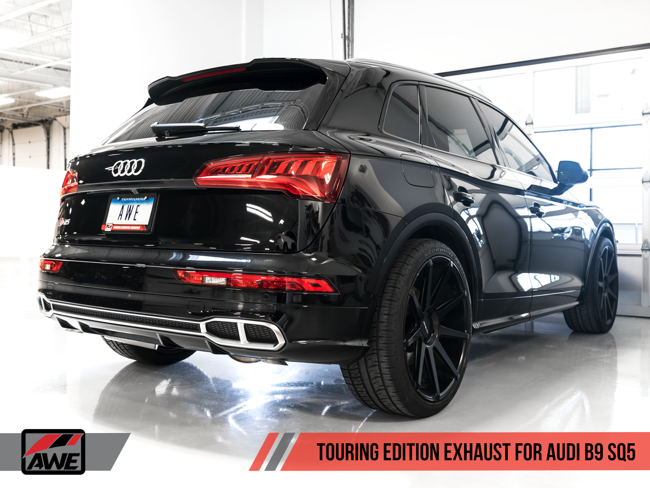 AWE Touring Edition Exhaust for Audi B9 SQ5 - Non-Resonated - No Tips (Turn Downs) - Motorsports LA