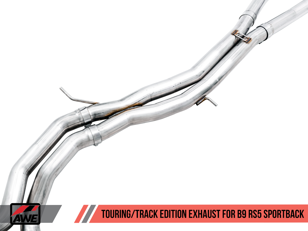 AWE Touring Edition Exhaust for Audi B9 RS 5 Sportback - Resonated for Performance Catalysts - Diamond Black RS-style Tips - Motorsports LA