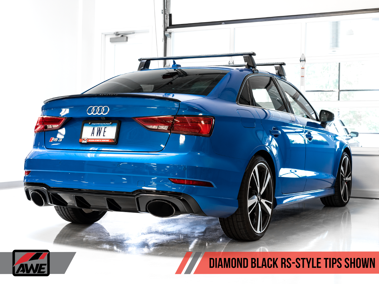 AWE SwitchPath™ Exhaust for Audi 8V RS 3 - Diamond Black RS-style Tips - Motorsports LA