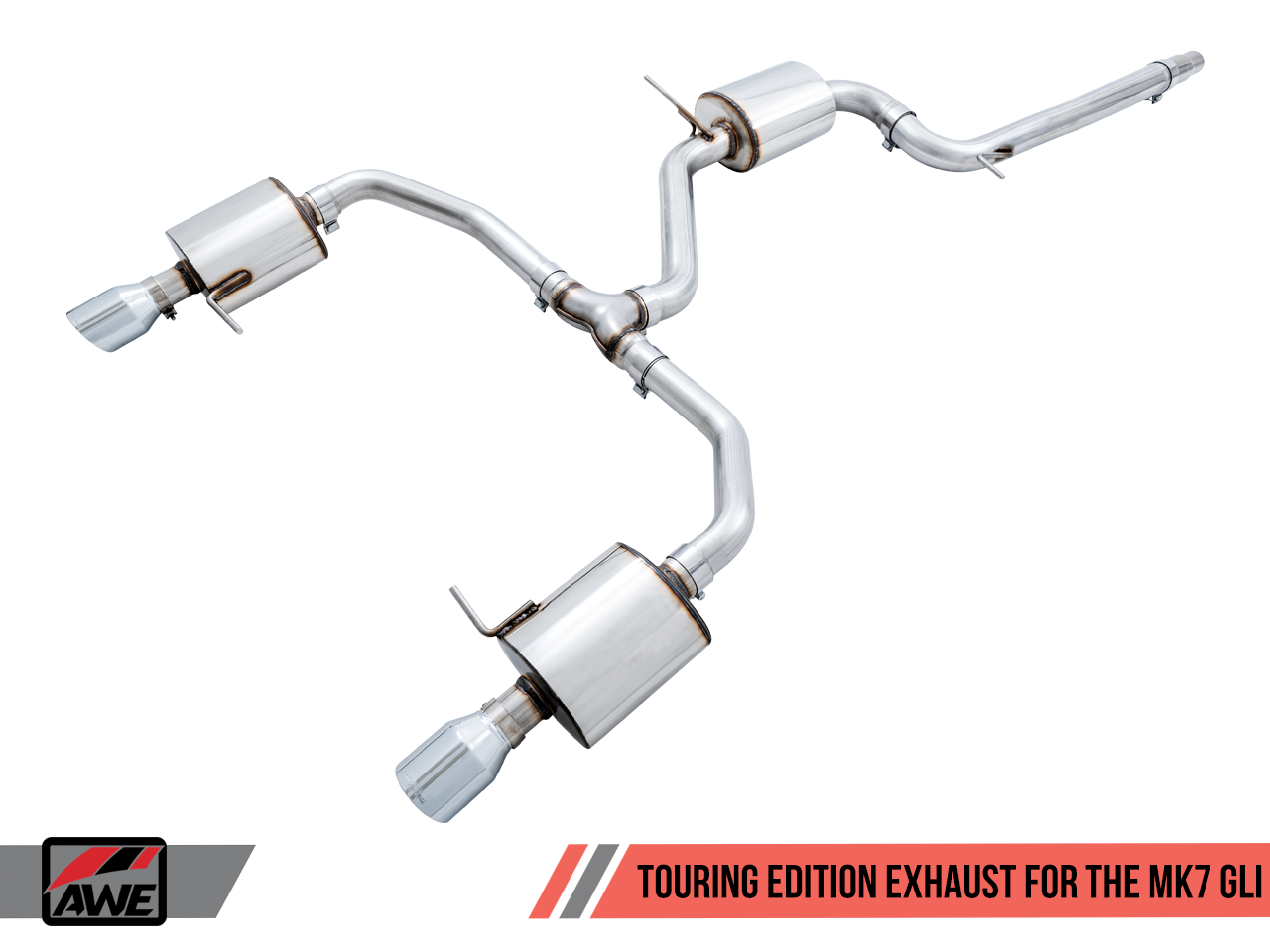 AWE Track Edition Exhaust - Non-Resonated - for MK7 Jetta GLI w/ Stock Downpipe - Motorsports LA