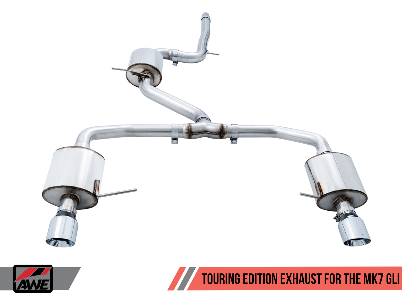 AWE Track Edition Exhaust - Non-Resonated - for MK7 Jetta GLI w/ Stock Downpipe - Motorsports LA