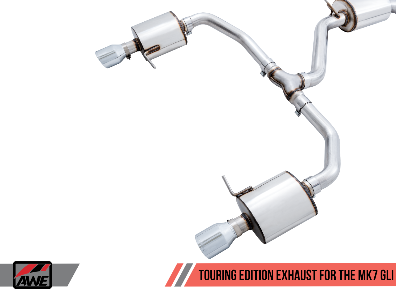 AWE Track Edition Exhaust - Non-Resonated - for MK7 Jetta GLI w/ Stock Downpipe - Motorsports LA
