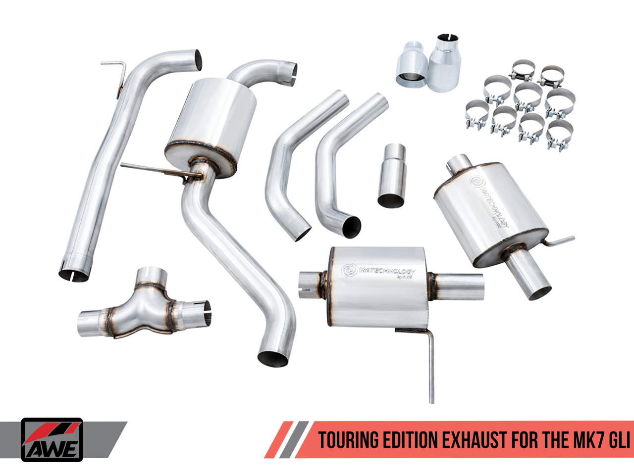 AWE Track Edition Exhaust - Non-Resonated - for MK7 Jetta GLI w/ Stock Downpipe - Motorsports LA