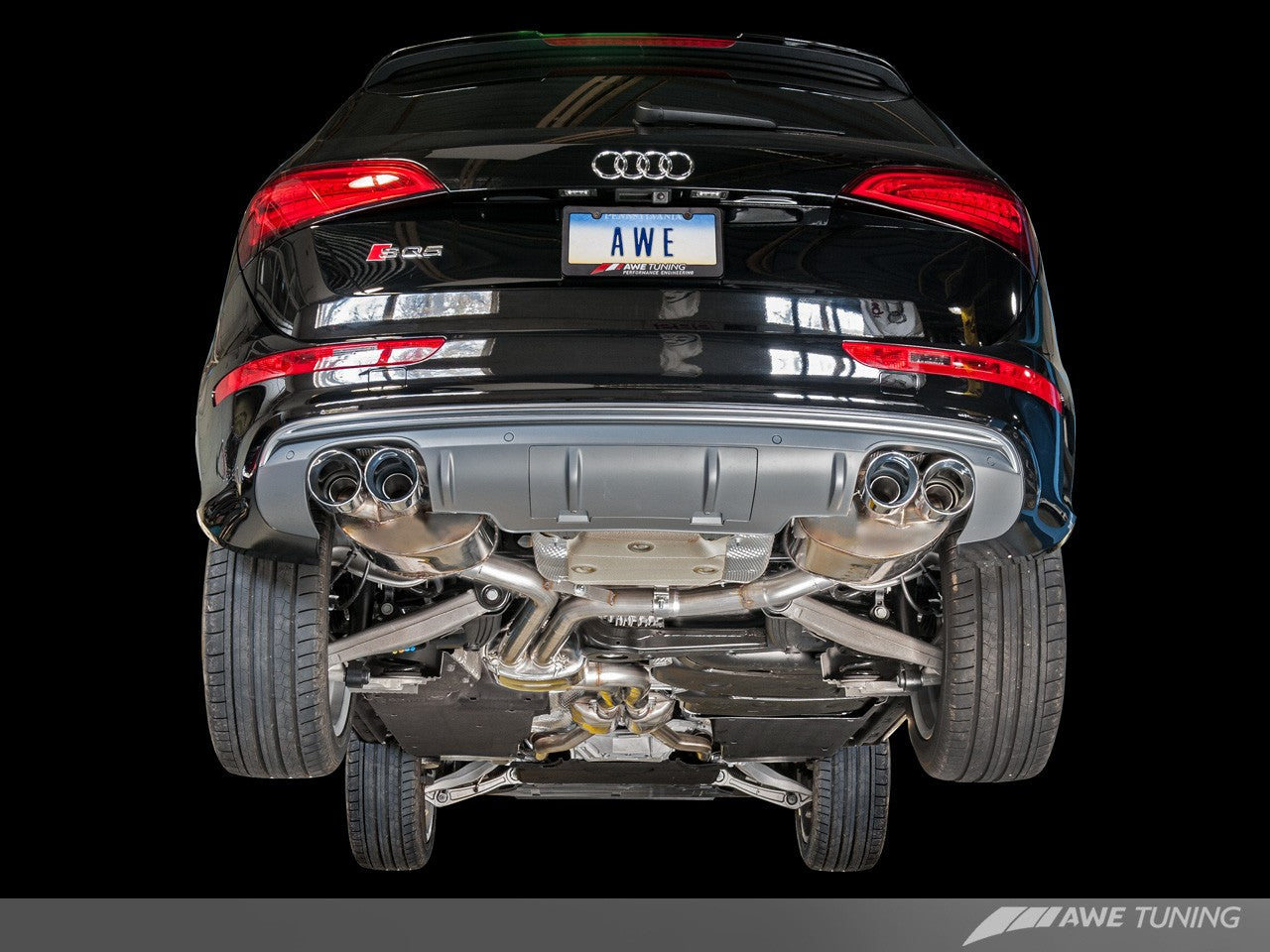 AWE Non-Resonated Downpipes for Audi 8R Q5 / SQ5 3.0T - Motorsports LA