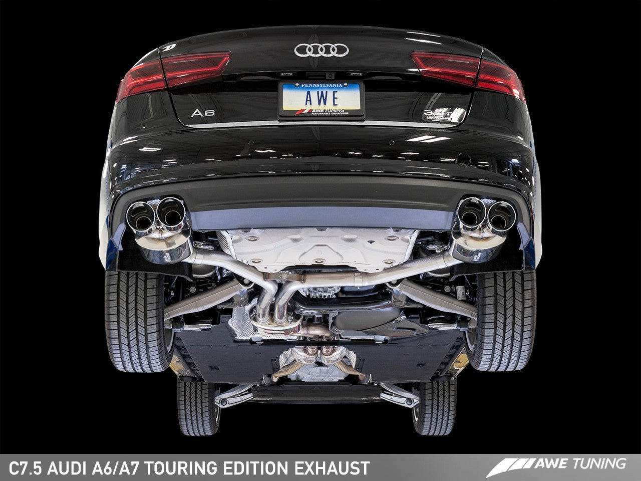 AWE Touring Edition Exhaust for Audi C7.5 A6 3.0T - Quad Outlet - Motorsports LA