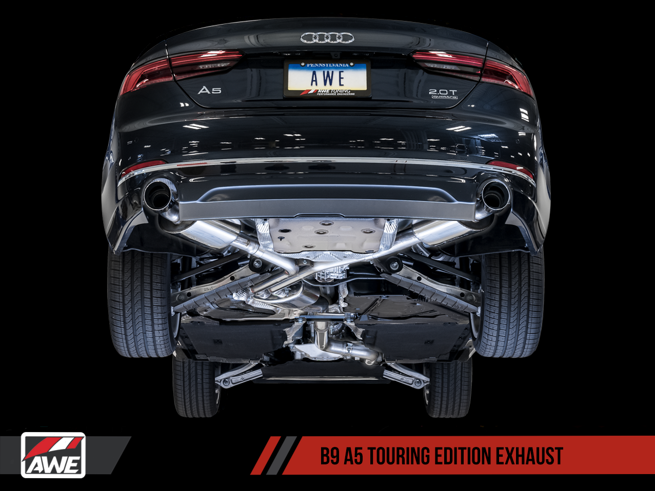AWE Track Edition Exhaust for B9 A5, Dual Outlet (includes DP) - Motorsports LA