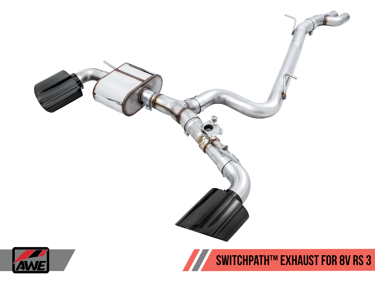 AWE SwitchPath™ Exhaust for Audi 8V RS 3 - Diamond Black RS-style Tips - Motorsports LA