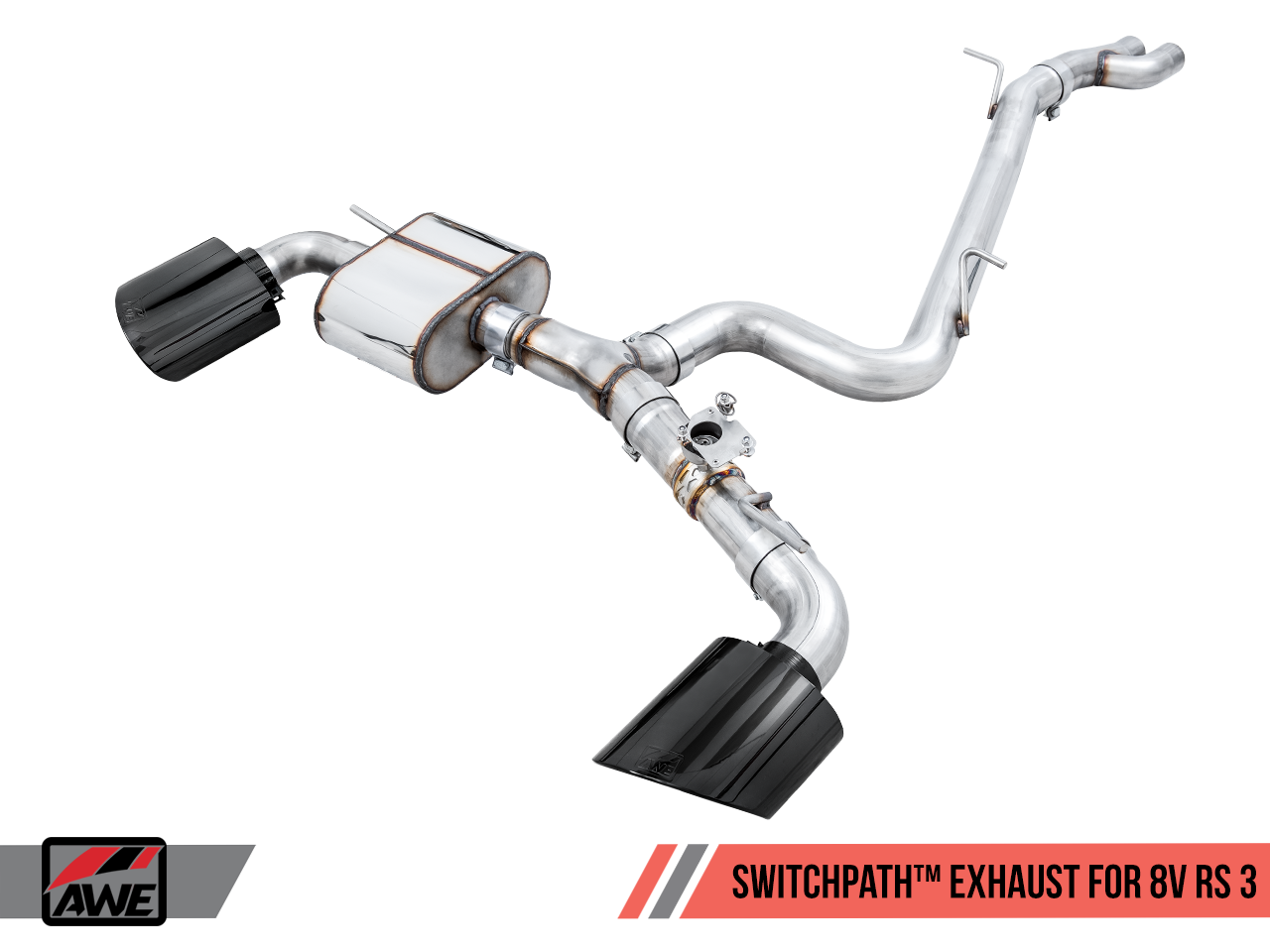 AWE Track Edition Exhaust for Audi 8V RS 3 - Diamond Black RS-style Tips - Motorsports LA