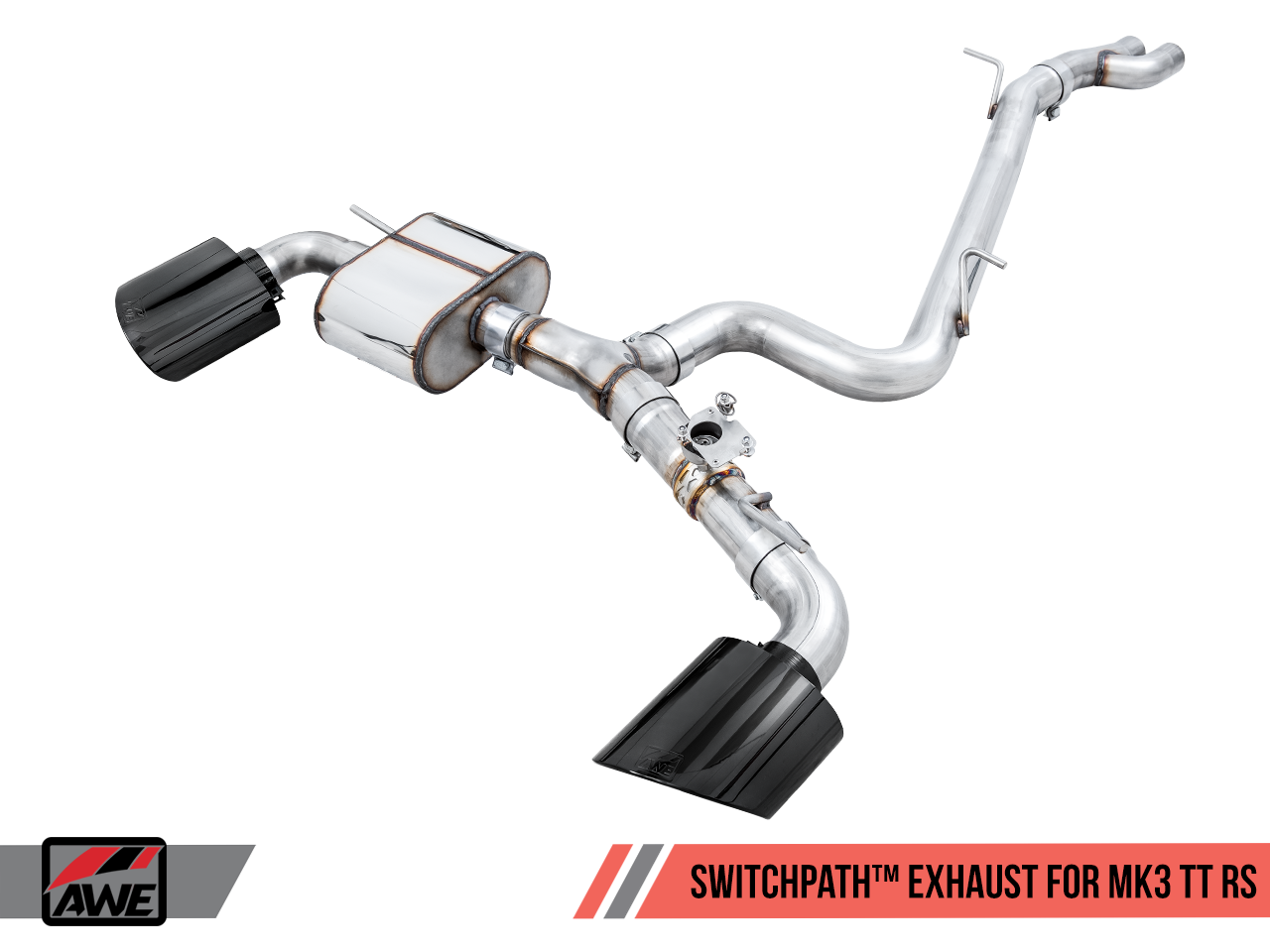 AWE SwitchPath™ Exhaust for Audi MK3 TT RS - Diamond Black RS-style Tips - Motorsports LA