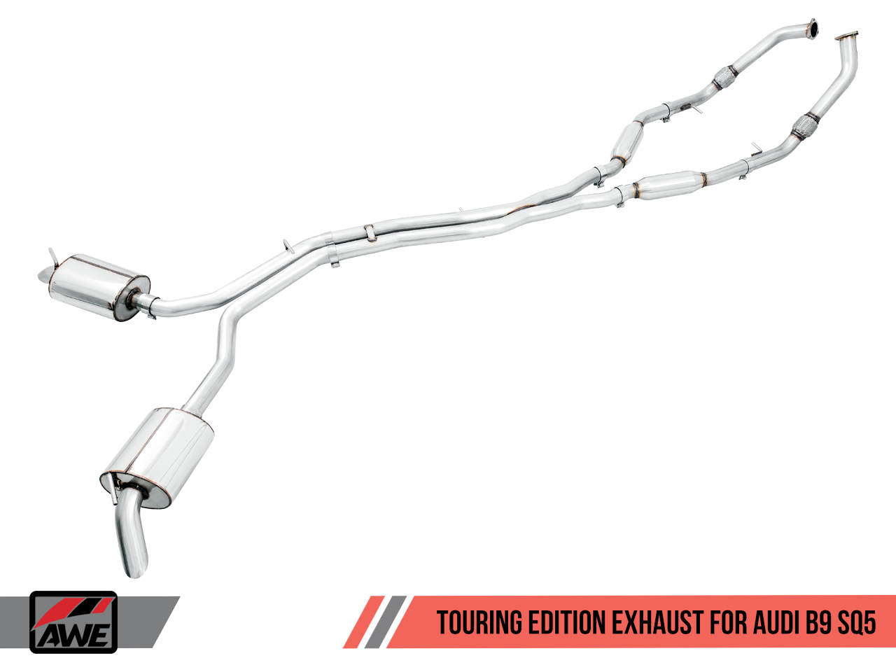 AWE Touring Edition Exhaust for Audi B9 SQ5 - Resonated - No Tips (Turn Downs) - Motorsports LA