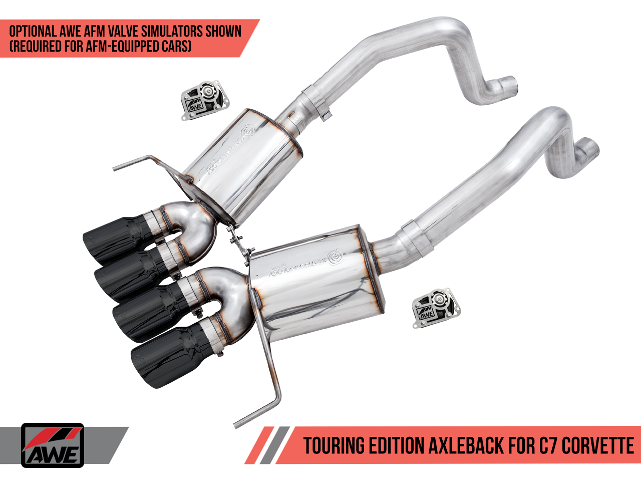 AWE Track Edition Axleback Exhaust for C7 Corvette Stingray / Z51 / Grand Sport / Z06 / ZR1 - Motorsports LA