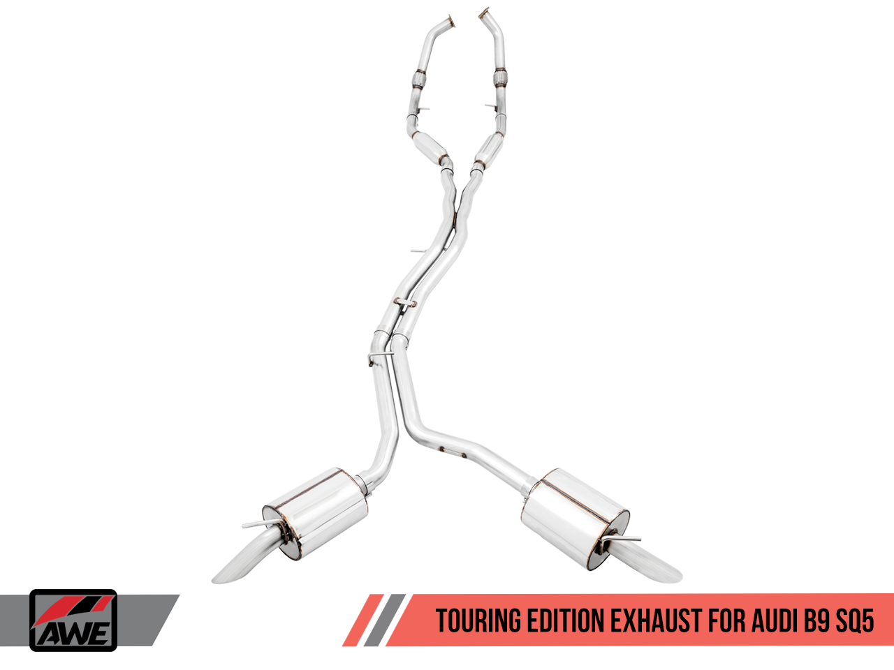 AWE Touring Edition Exhaust for Audi B9 SQ5 - Non-Resonated - No Tips (Turn Downs) - Motorsports LA