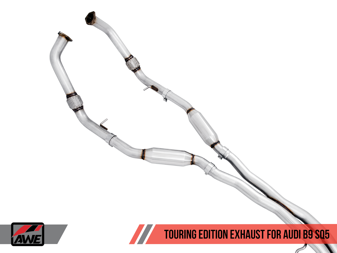 AWE Touring Edition Exhaust for Audi B9 SQ5 - Resonated - No Tips (Turn Downs) - Motorsports LA