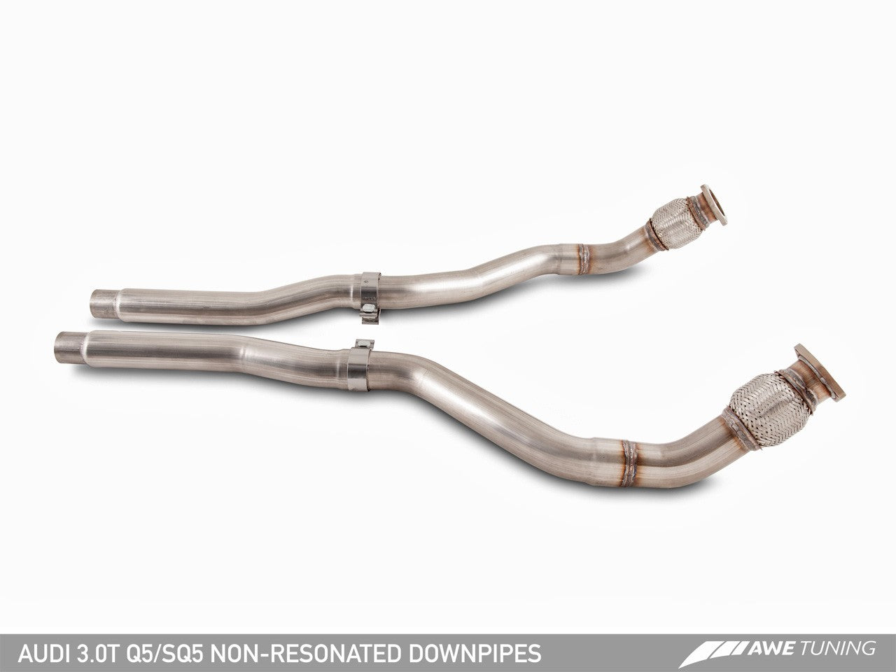 AWE Non-Resonated Downpipes for Audi 8R Q5 / SQ5 3.0T - Motorsports LA
