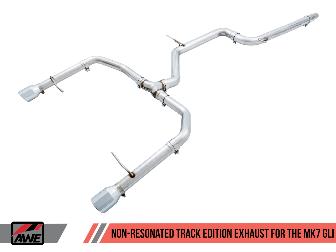 AWE Track Edition Exhaust - Non-Resonated - for MK7 Jetta GLI w/ Stock Downpipe - Motorsports LA