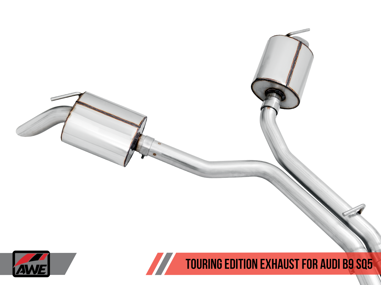 AWE Touring Edition Exhaust for Audi B9 SQ5 - Non-Resonated - No Tips (Turn Downs) - Motorsports LA