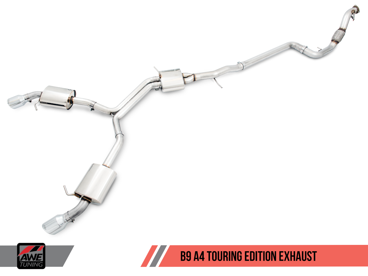 AWE Track Edition Exhaust for B9 A4, Dual Outlet (includes DP) - Motorsports LA