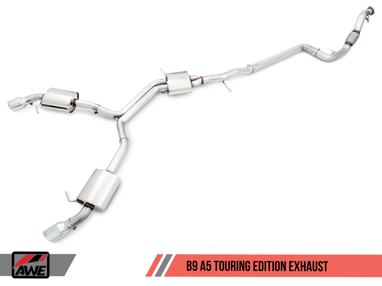AWE Track Edition Exhaust for B9 A5, Dual Outlet (includes DP) - Motorsports LA