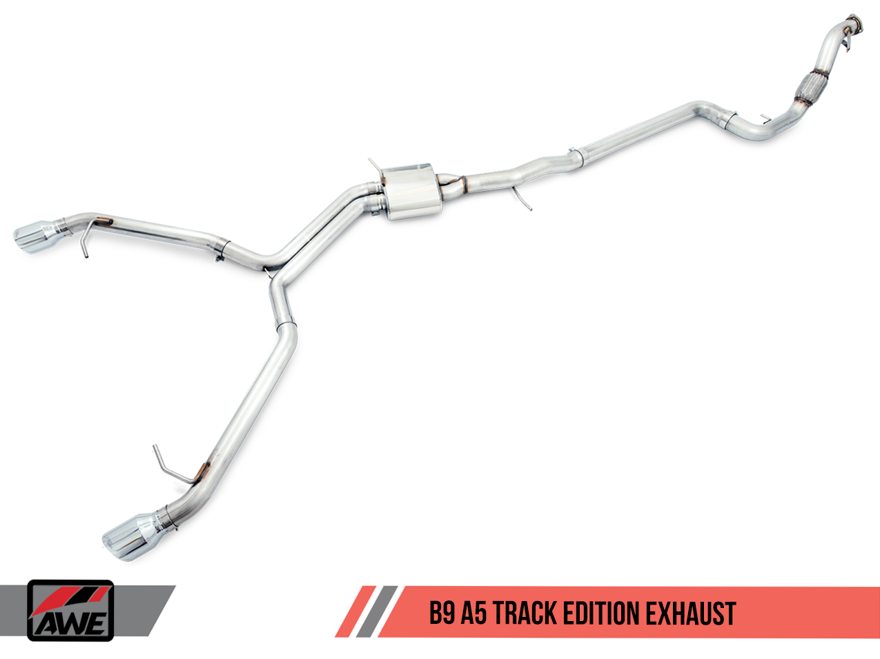 AWE Track Edition Exhaust for B9 A5, Dual Outlet (includes DP) - Motorsports LA