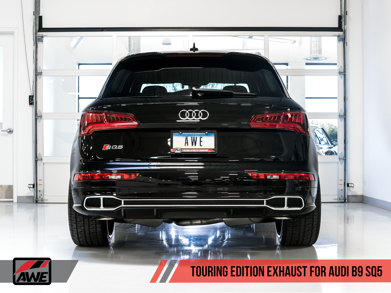 AWE Touring Edition Exhaust for Audi B9 SQ5 - Non-Resonated - No Tips (Turn Downs) - Motorsports LA