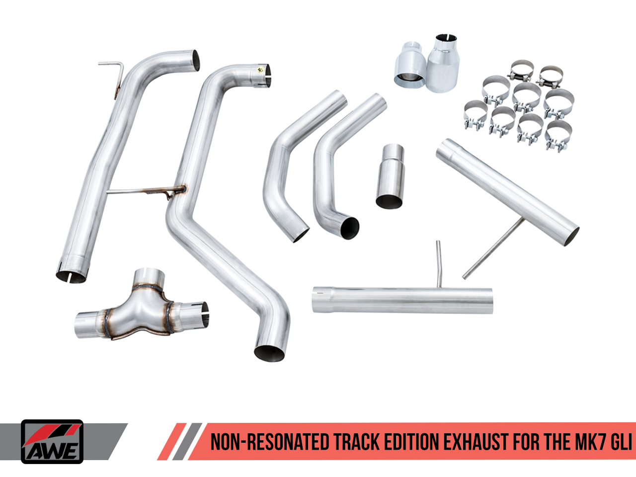 AWE Track Edition Exhaust - Non-Resonated - for MK7 Jetta GLI w/ Stock Downpipe - Motorsports LA
