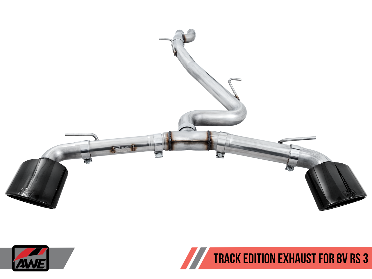 AWE Track Edition Exhaust for Audi 8V RS 3 - Diamond Black RS-style Tips - Motorsports LA