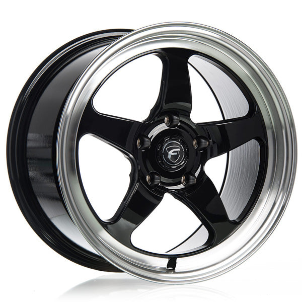 Forgestar D5 Drag Racing Wheels - Gloss Black w/Machined Lip - 18x8 - Sold Individually - Motorsports LA