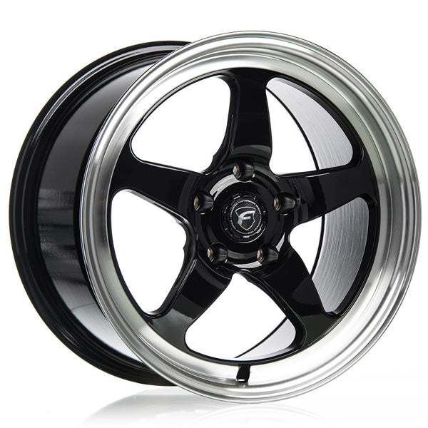 Forgestar D5 Drag Racing Wheels - Gloss Black w/Machined Lip - 18x10 - Sold Individually - Motorsports LA