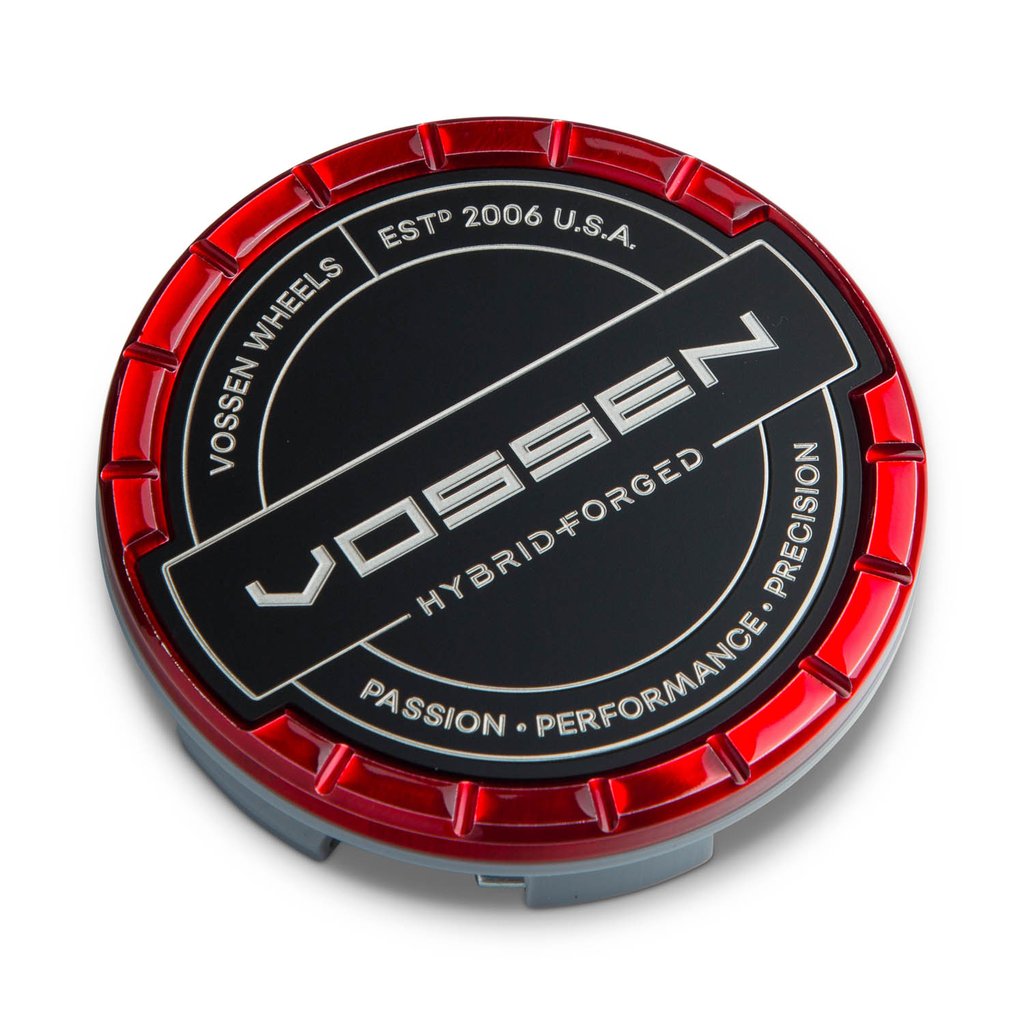 Hybrid Forged Billet Sport Cap Set For VF & HF Series Wheels (Vossen Red) - Motorsports LA