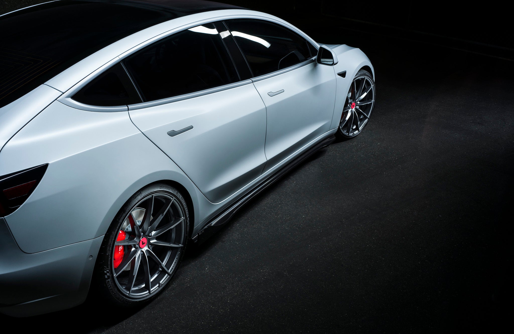 TESLA MODEL 3 VOLTA SIDE SKIRTS CARBON FIBER #TEV1030 - Motorsports LA