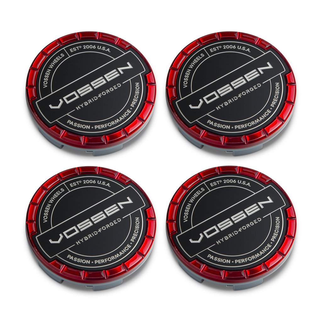 Hybrid Forged Billet Sport Cap Set For VF & HF Series Wheels (Vossen Red) - Motorsports LA
