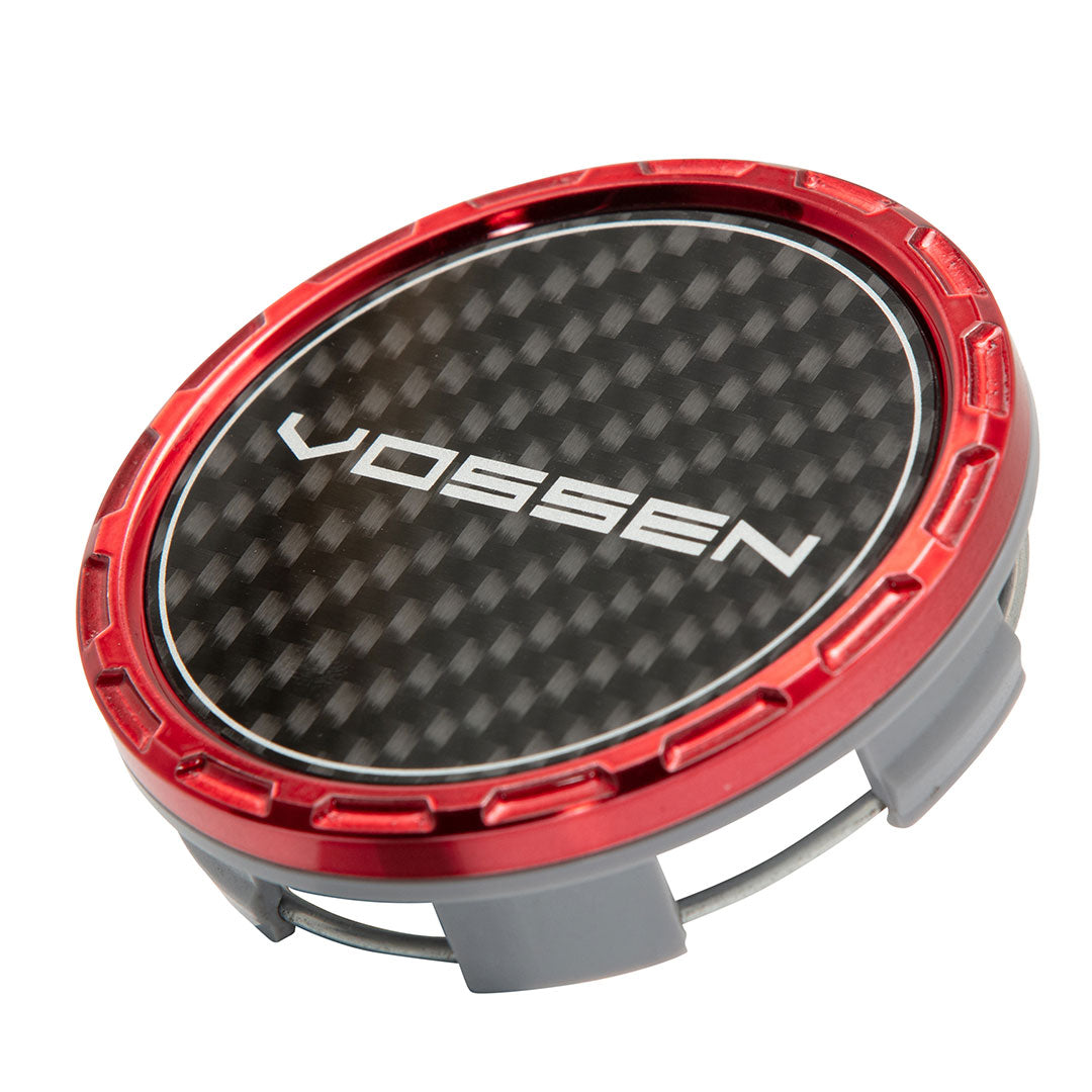 Classic Carbon Billet Sport Cap Set For VF/HF Series Wheels (Vossen Red)