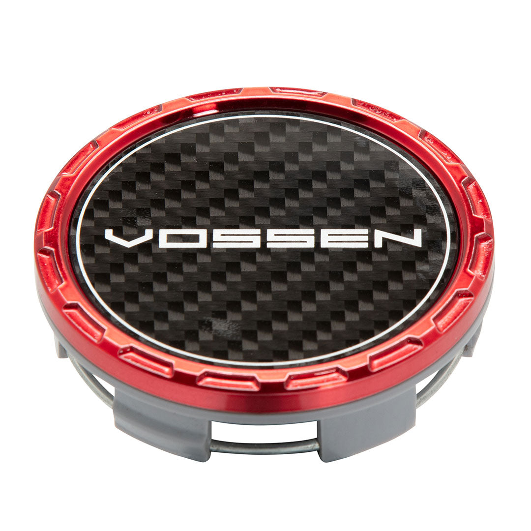 Classic Carbon Billet Sport Cap Set For VF/HF Series Wheels (Vossen Red)