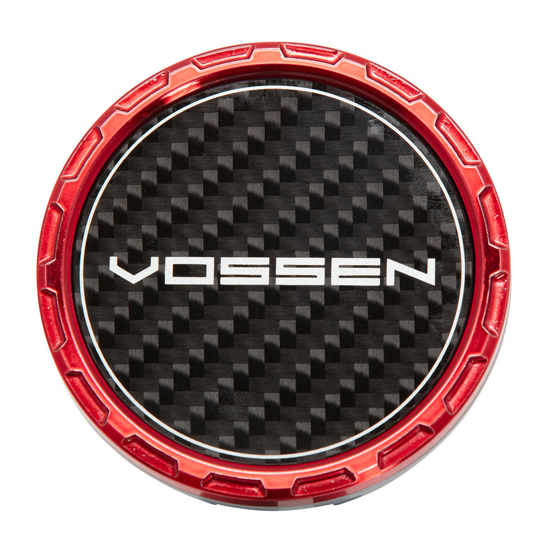 Classic Carbon Billet Sport Cap Set For VF/HF Series Wheels (Vossen Red)