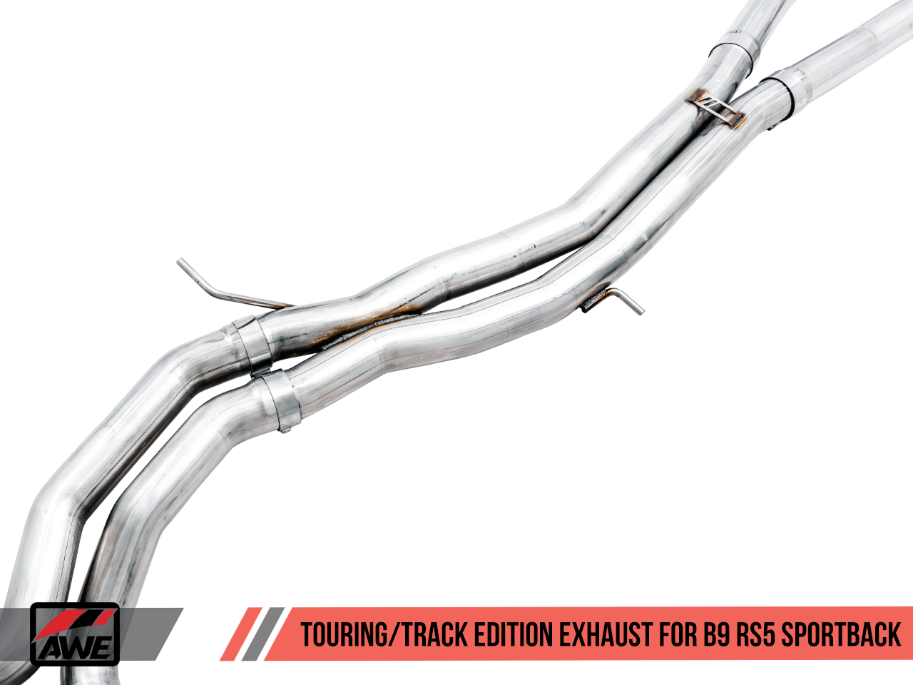 AWE Track Edition Exhaust for Audi B9 RS 5 Sportback - Non-Resonated - Diamond Black RS-style Tips - Motorsports LA