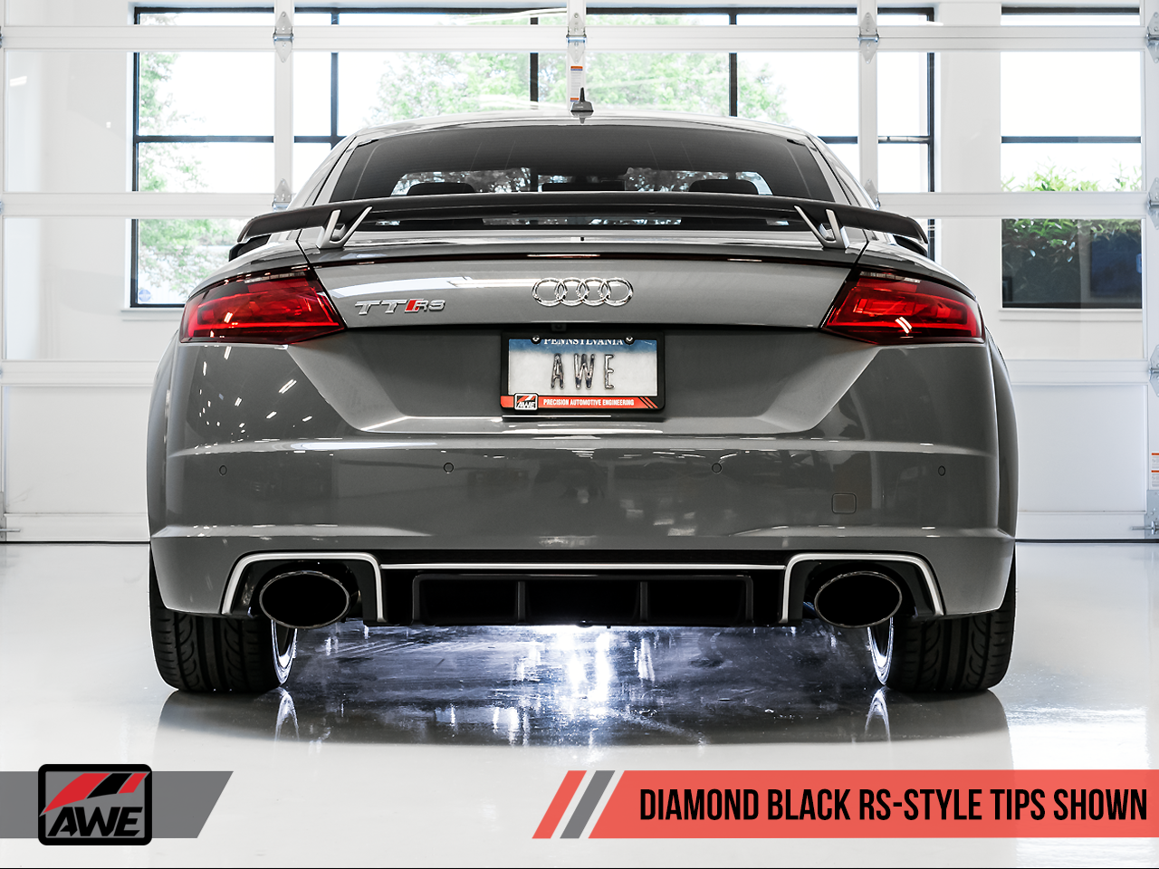 AWE Track Edition Exhaust for Audi MK3 TT RS - Diamond Black RS-style Tips - Motorsports LA