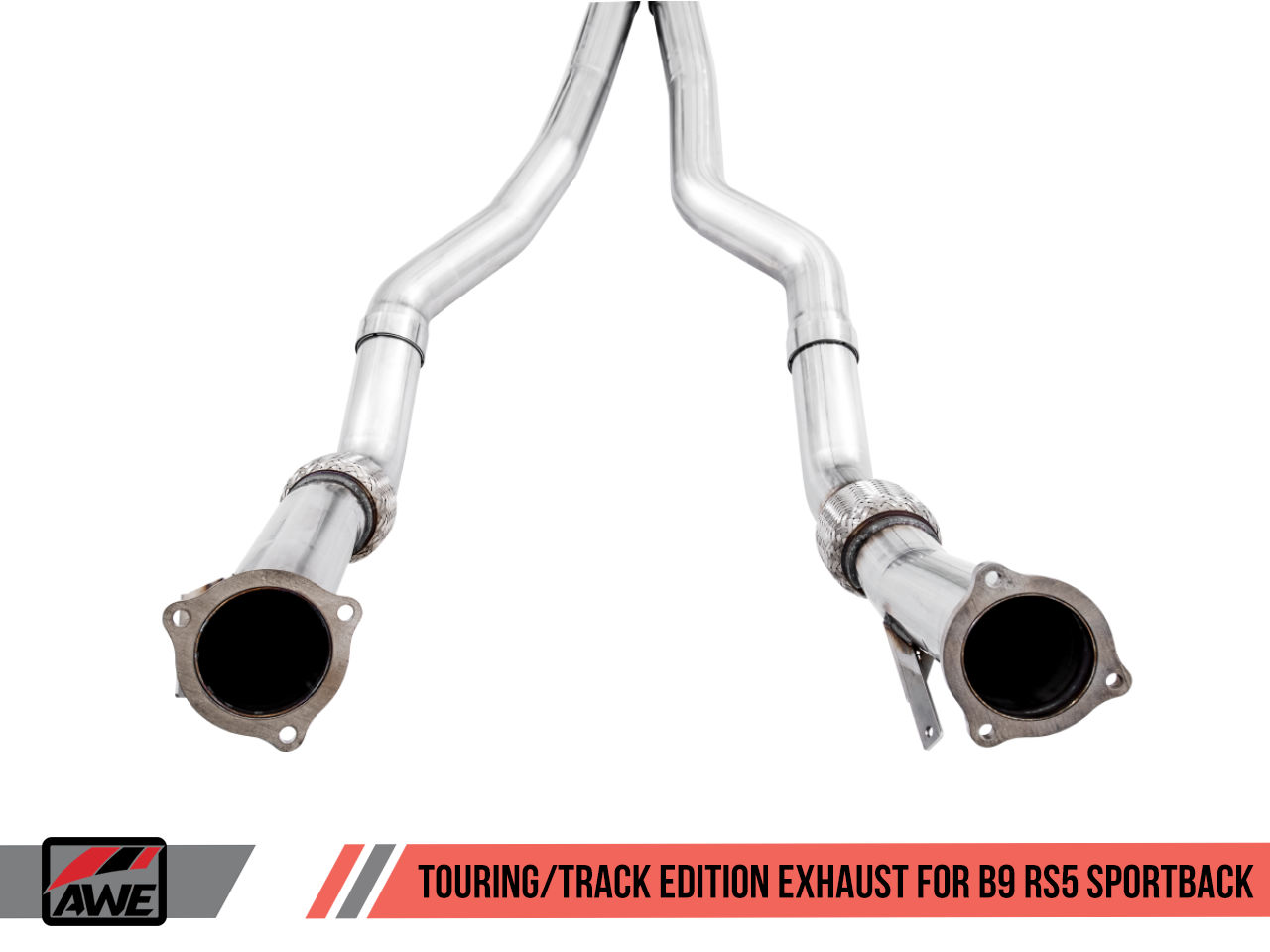 AWE Track Edition Exhaust for Audi B9 RS 5 Sportback - Non-Resonated - Diamond Black RS-style Tips - Motorsports LA