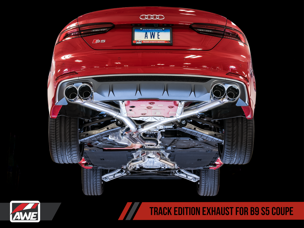 AWE Touring Edition Exhaust for B9 S5 Coupe - Resonated for Performance Catalyst - Motorsports LA