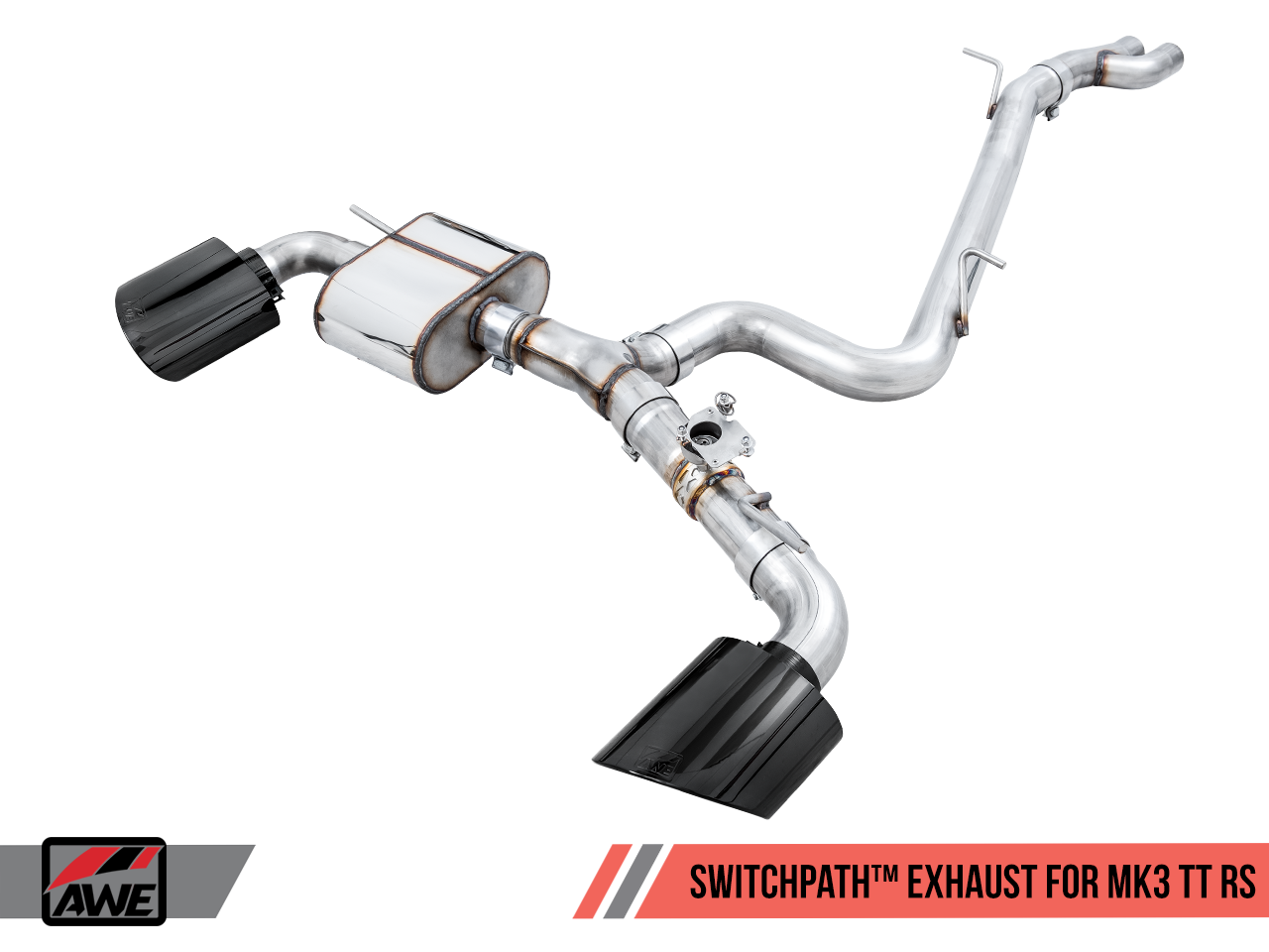 AWE Track Edition Exhaust for Audi MK3 TT RS - Diamond Black RS-style Tips - Motorsports LA
