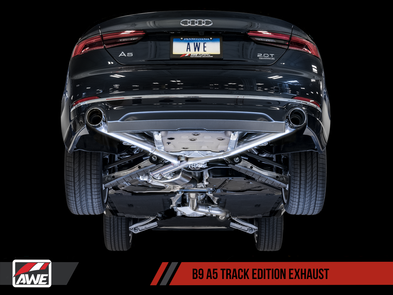 AWE Track Edition Exhaust for B9 A5, Dual Outlet (includes DP) - Motorsports LA