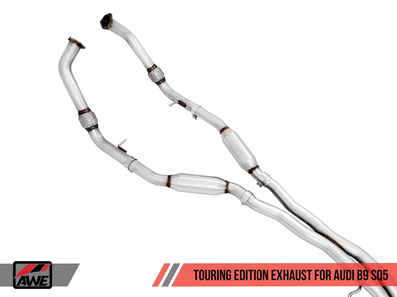 AWE Touring Edition Exhaust for Audi B9 SQ5 - Non-Resonated - No Tips (Turn Downs) - Motorsports LA