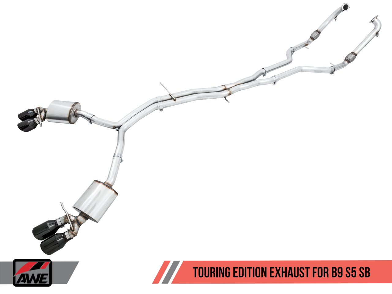 AWE Track Edition Exhaust for B9 S5 Sportback - Resonated for Performance Catalyst - Motorsports LA