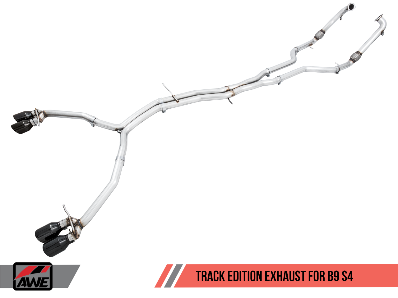 AWE Track Edition Exhaust for B9 S4 - Resonated for Performance Catalyst - Motorsports LA